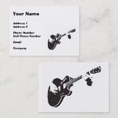 Muziek Visitekaartje - zwarte gitaar (Voorkant / Achterkant)