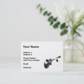 Muziek Visitekaartje - zwarte gitaar (Staand voorkant)