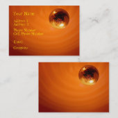 Muziek Visitekaartjes - Oranje Disco Ball (Voorkant / Achterkant)