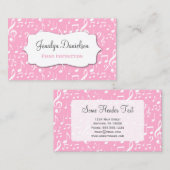 Muziek Visitekaartjes Roze leraar musicus Singer (Voorkant / Achterkant)