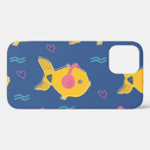 Muziek Vissen: Cartoon Patroon. Case-Mate iPhone Case (Achterkant (horizontaal))