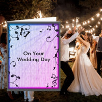 Muziek vlinder bladeren blauw & Paarse hout bruilo