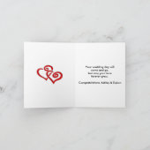 Muziek vlinder bladeren grijs & zwart hout bruilof kaart (Binnen)