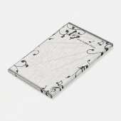 Muziek vlinder bladeren grijs & zwart hout bruilof post-it® notes (Schuin)