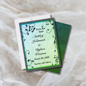 Muziek Vlinder Bladeren Groen Houten Bruiloft Save The Date