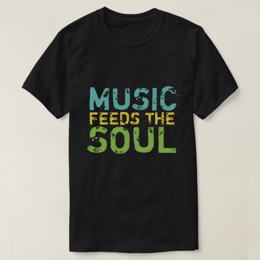 Muziek voedt de ziel t-shirt (Design voorkant)