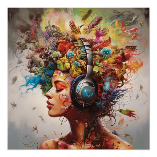 Muziek voedt me perfect poster (Voorkant)