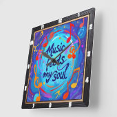 Muziek voedt mijn sol vierkante klok (Hoek)