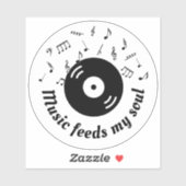 Muziek voedt mijn sol Vinyl Album Sticker (Vel)