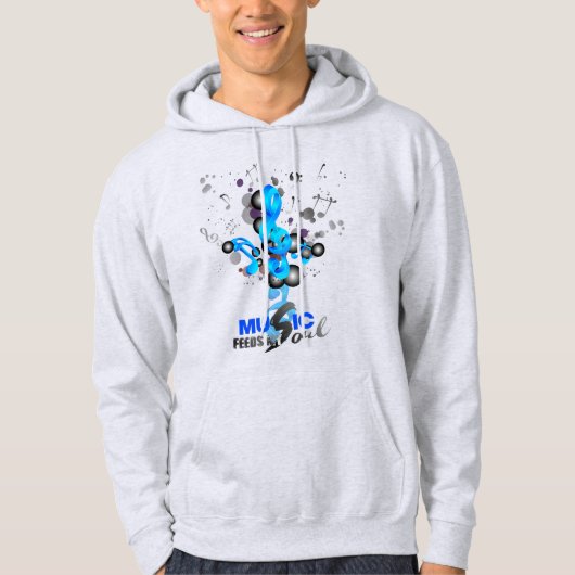 Muziek voedt mijn ziel | MANNEN Hoodie (Voorkant)