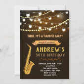 Muziek volwassen verjaardag thema uitnodiging (Voorkant)