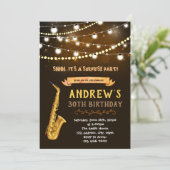 Muziek volwassen verjaardag thema uitnodiging (Staand voorkant)