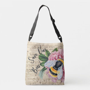 Muziek voor bijen roze pony crossbody tas