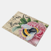 Muziek voor bijen roze pony deurmat (Schuin)