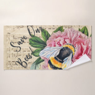 Muziek voor de Roze Pioen van Bijen Bad Handdoek