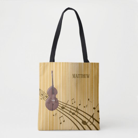 Muziek voor Double Bass String Instrument Tote Bag (Voorkant)