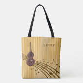Muziek voor Double Bass String Instrument Tote Bag (Achterkant)