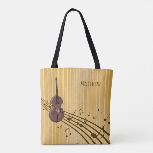Muziek voor Double Bass String Instrument Tote Bag (Achterkant)