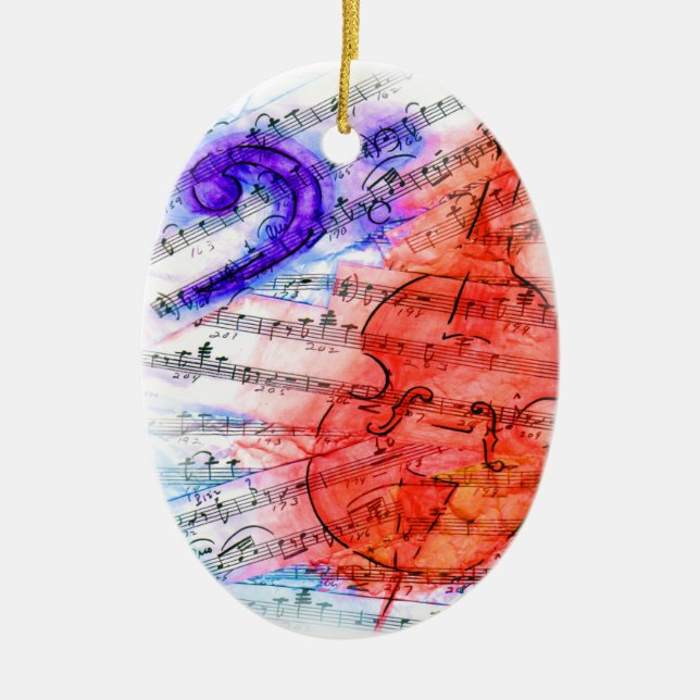 Muziek voor gesneden bas - versiering keramisch ornament (Voorkant)