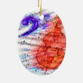 Muziek voor gesneden bas - versiering keramisch ornament (Achterkant)