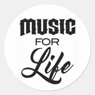 Muziek voor het leven ronde Sticker