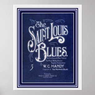 Muziek voor het St. Louis Blues — 16x20 afdrukken Poster
