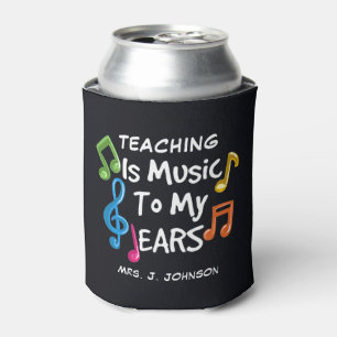 Muziek voor leraar aan mijn oren Musical Custom Blikjeskoeler