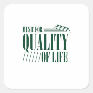 Muziek voor levenskwaliteit vierkante sticker