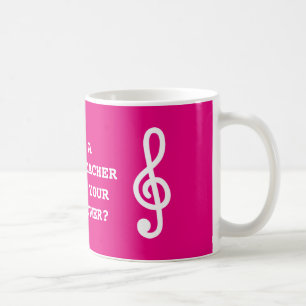 Muziek voor muzieleraren, muziek met een gekleurde koffiemok