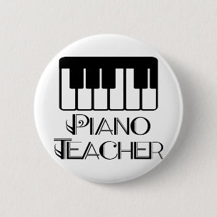 Muziek voor piano-leraar ronde button 5,7 cm