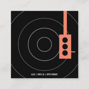 Muziek voor vinylrecord - Oranje en zwart Vierkante Visitekaartje