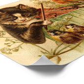 Muziek voor vogels, katten en vogels poster (Hoek)
