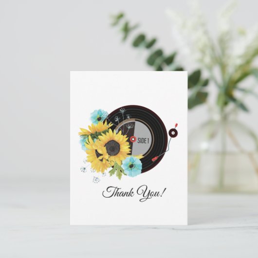 muziek voor volwassenen, vinylrecord bedankt kaart (Staand voorkant)