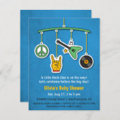 Muziek Vrede Gitaar Rock en Roll Baby Boy Shower Kaart (Voorkant / Achterkant)