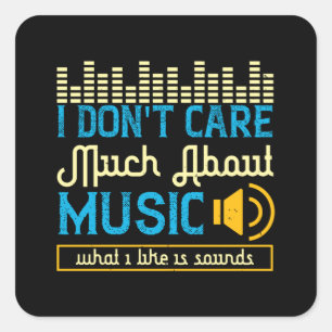 Muziek - wat ik leuk vind is geluid vierkante sticker