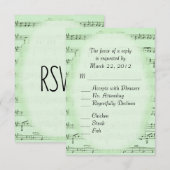 Muziek Weddenschap Groene RSVP met Menu (Voorkant / Achterkant)