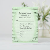 Muziek Weddenschap Groene RSVP met Menu (Staand voorkant)