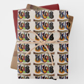 Muziek wekt de sol kleurrijke gitaren inpakpapier vel (In situ)