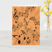 MUZIEK WENSKAART KAART (Gele Bloem)