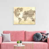 Muziek Wereldkaart Canvas Afdruk (Insitu (Woonkamer))