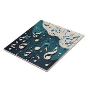 Muziek wit tot blauw thema tegeltje (Zijkant)