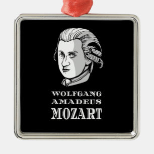 Muziek - Wolfgang Amadeus Mozart Portret Metalen Ornament