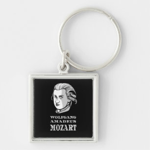 Muziek - Wolfgang Amadeus Mozart Portret Sleutelhanger