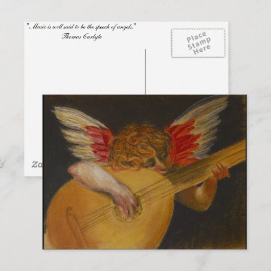 Muziek wordt wel eens de toespraak van engelen gen briefkaart (Voorkant / Achterkant)