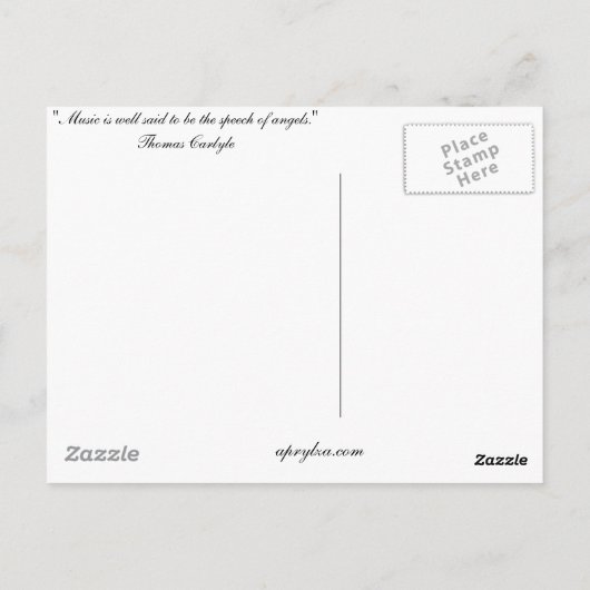 Muziek wordt wel eens de toespraak van engelen gen briefkaart (Achterkant)