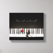 Muziek zal de wereld redden - Roos pianodoek Canvas Afdruk (Voorkant)