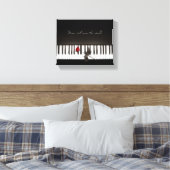 Muziek zal de wereld redden - Roos pianodoek Canvas Afdruk (Insitu (Slaapkamer))