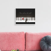 Muziek zal de wereld redden - Roos pianodoek Canvas Afdruk (Insitu (Woonkamer))