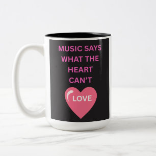 Muziek zegt wat harten niet kunnen Quote koffiemok Tweekleurige Koffiemok