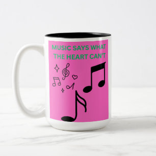 Muziek zegt wat harten niet kunnen Quote koffiemok Tweekleurige Koffiemok